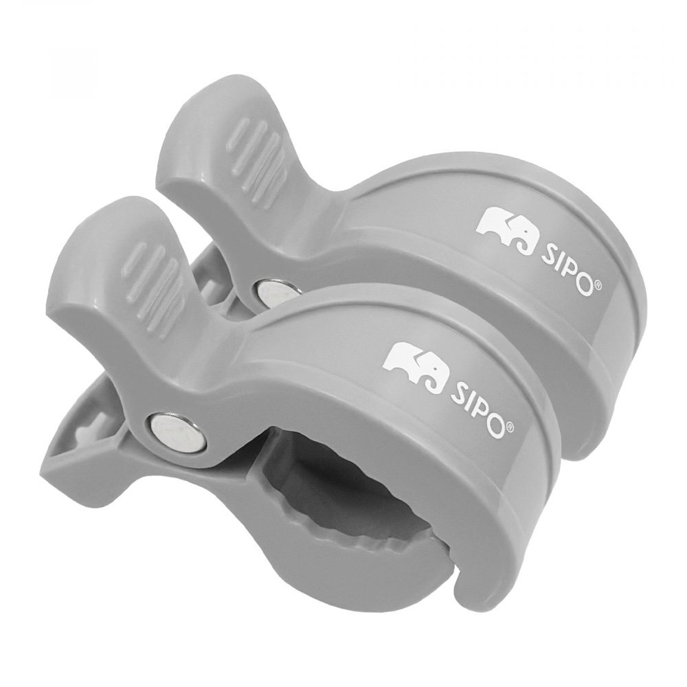 Sipo Set 2 cleme multifunctionale pentru carucior Grey