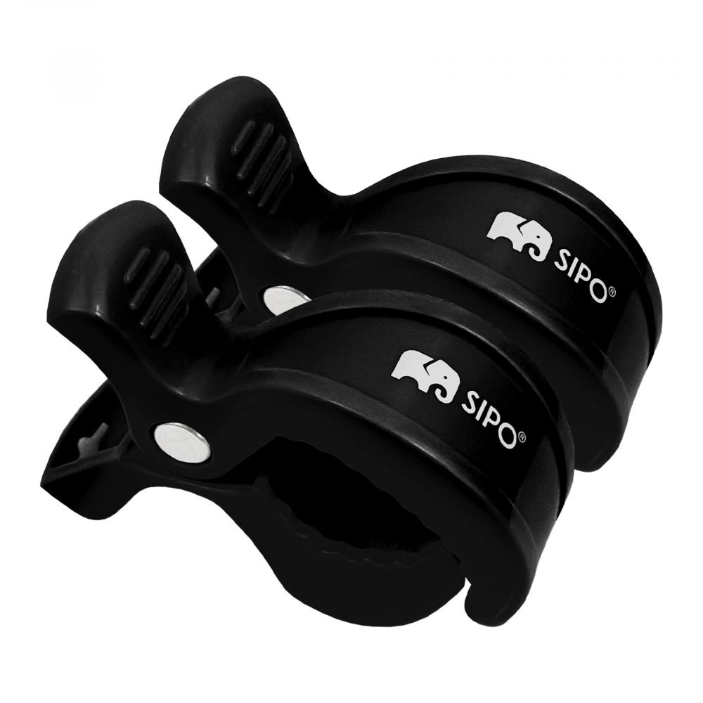 Sipo Set 2 cleme multifunctionale pentru carucior Negru