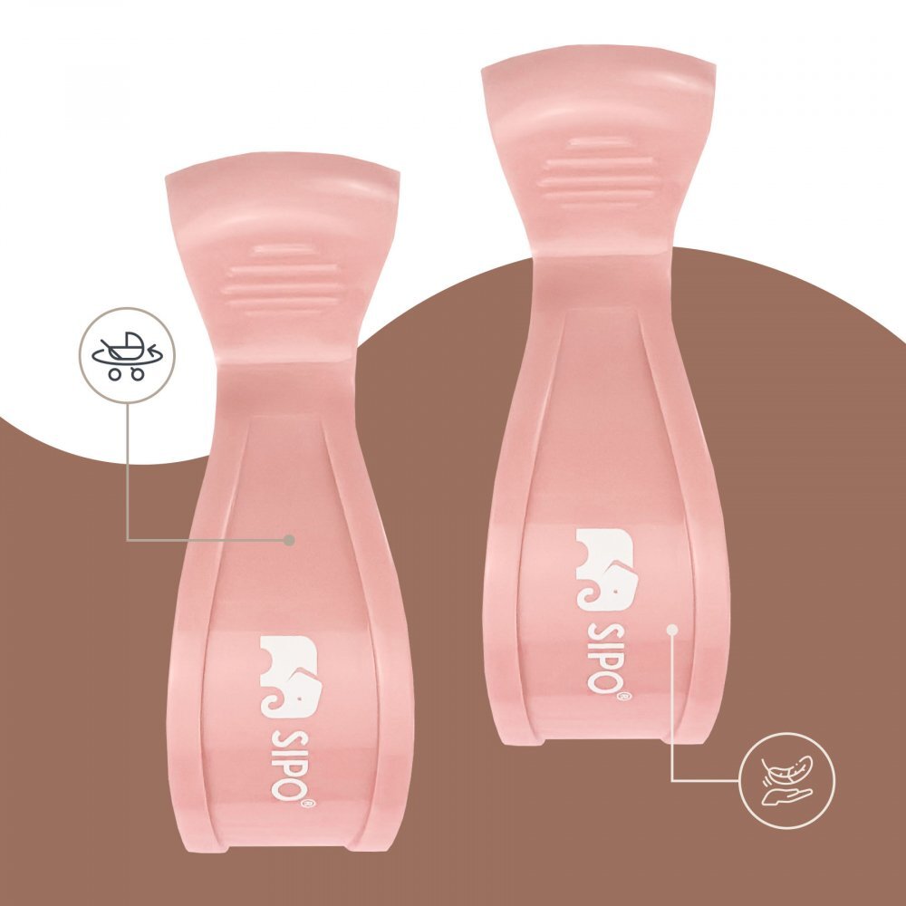 Sipo Set 2 cleme multifunctionale pentru carucior Pink