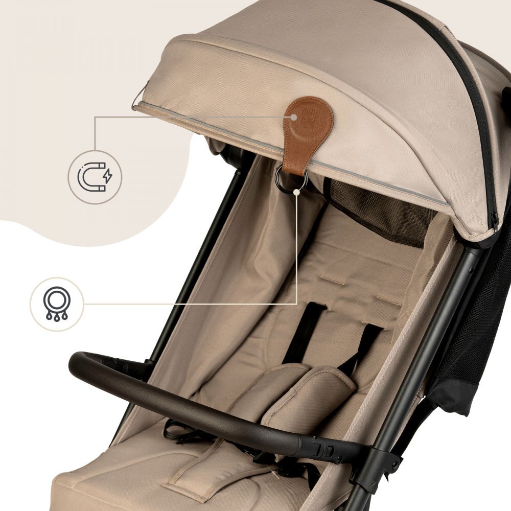 Sipo Set 2 clipsuri magnetice din piele ecologica maro pentru carucior