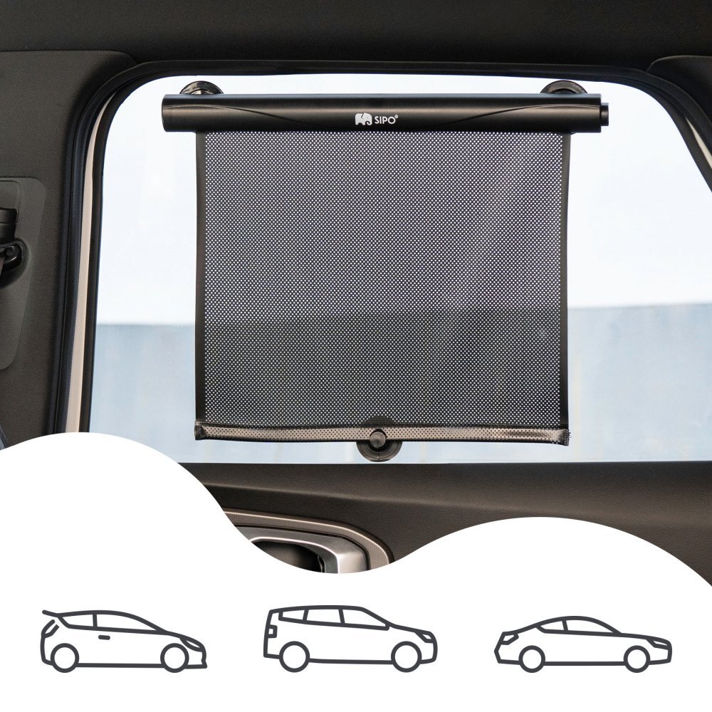 Sipo Set 2 parasolare tip rulou pentru geam auto Negru