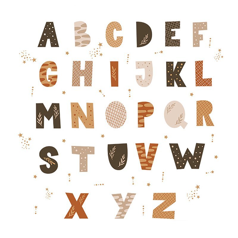Sipo Sticker decorativ pentru copii autoadeziv Alfabet 70x73 cm
