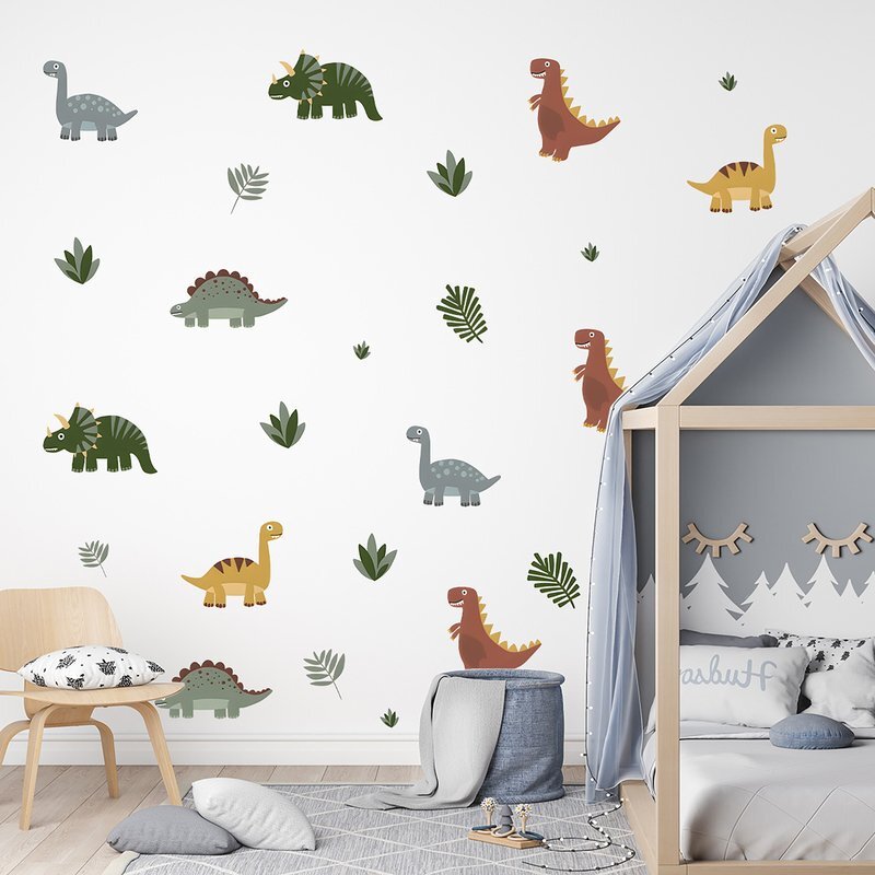 Sipo Sticker decorativ pentru copii autoadeziv Dinozauri 90x80 cm