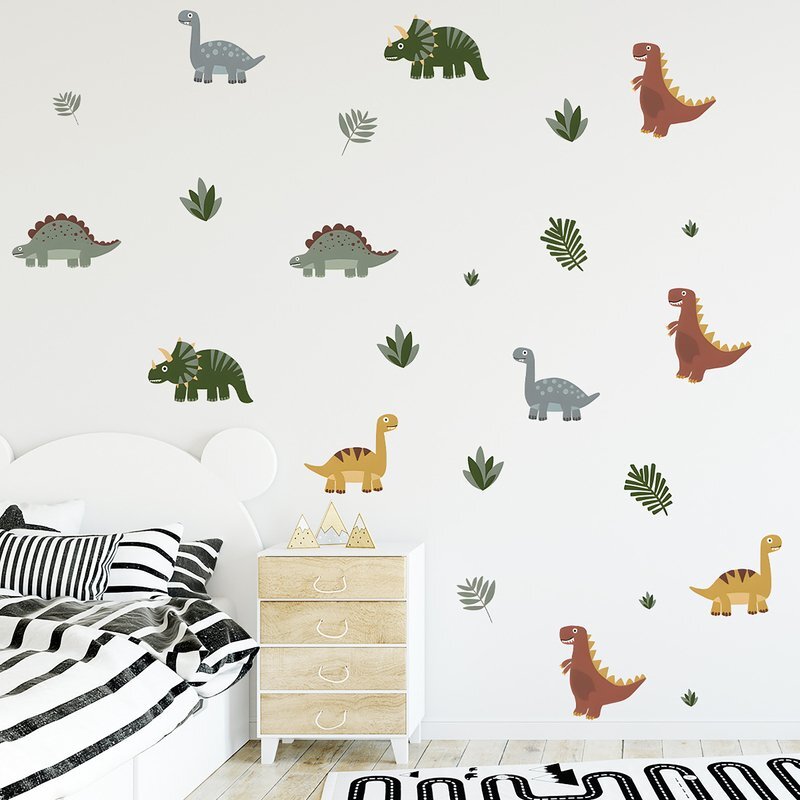 Sipo Sticker decorativ pentru copii autoadeziv Dinozauri 90x80 cm