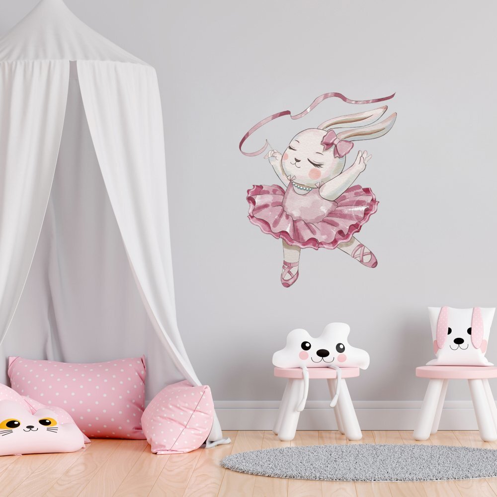 Sipo Sticker decorativ pentru copii autoadeziv Iepurasul balerina 61x50 cm