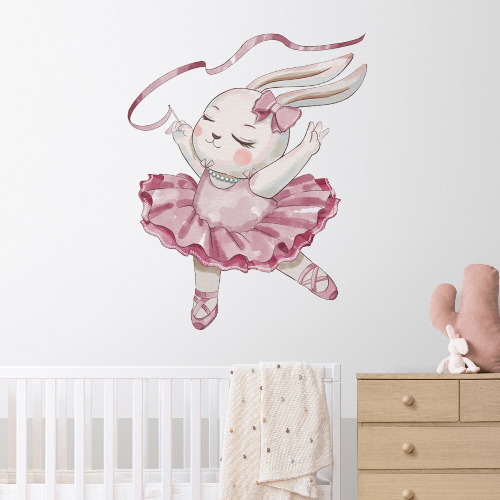 Sipo Sticker decorativ pentru copii autoadeziv Iepurasul balerina 61x50 cm