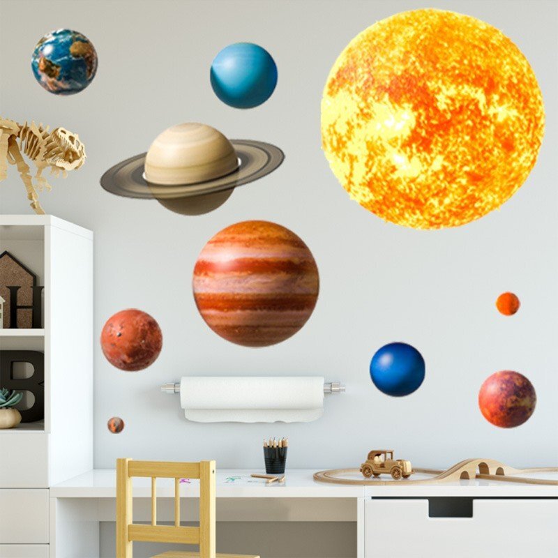 Sipo Sticker decorativ pentru copii autoadeziv Planete 91x72 cm