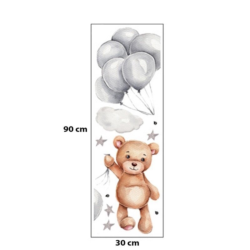 Sipo Sticker decorativ pentru copii autoadeziv Ursulet cu baloane 50x67 cm