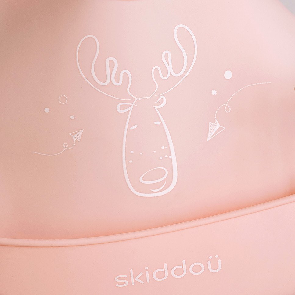 Skiddou Baveta din silicon Smekke Keep Pink