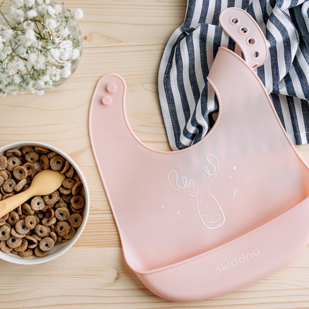 Skiddou Baveta din silicon Smekke Keep Pink