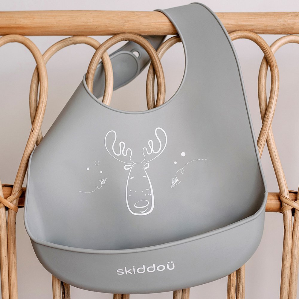 Skiddou Baveta din silicon Smekke Normandic dream Gri