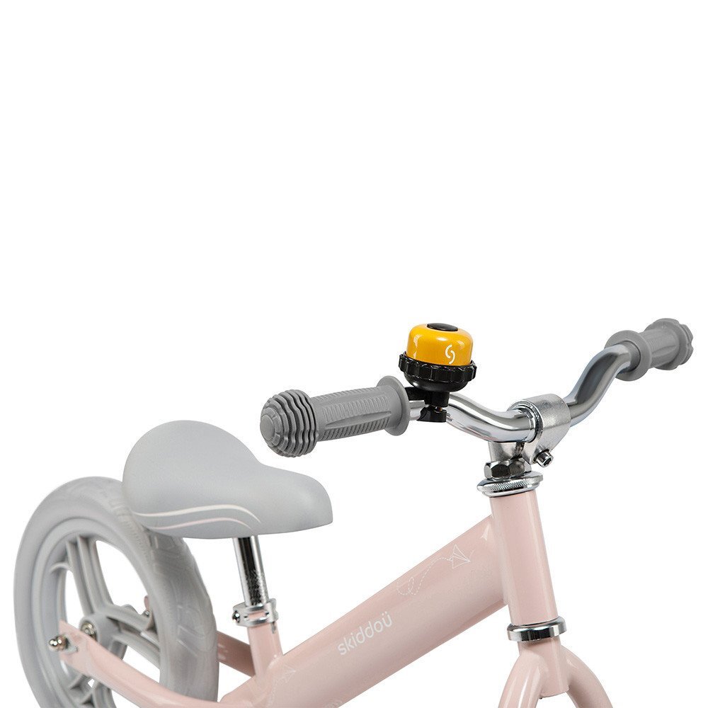 Skiddou Bicicleta copii fara pedale Nils Keep Pink Roz 12 inch cadru din aluminiu ultra-usoara scaun reglabil de la 33 la 39 cm roti spuma EVA+PU de la 2 ani include sonerie pentru bicicleta volan cu blocare prin rotire