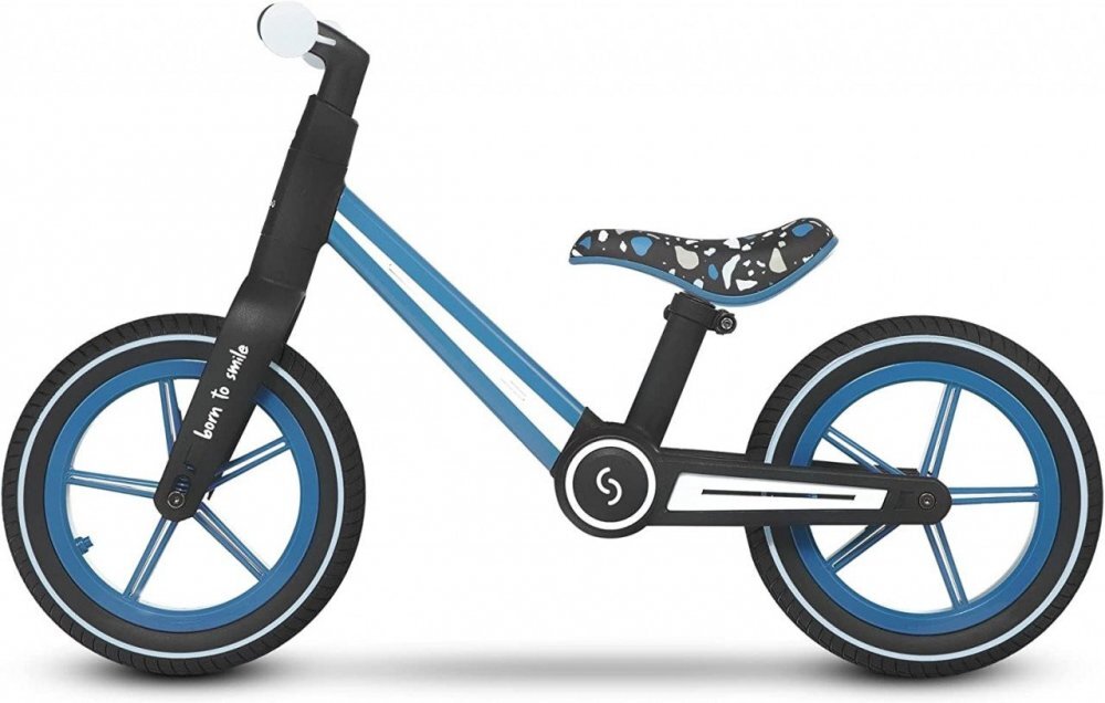 Skiddou Bicicleta copii fara pedale Ronny Denim Albastru 12 inch pliabila scaun reglabil 35.5-40 cm roata din fata are sistem de suspensii roti spuma EVA+PU ghidon reglabil pe 2 nivele de la 2 ani