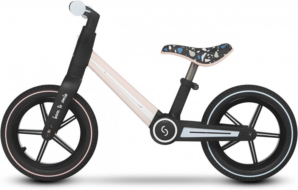 Skiddou Bicicleta copii fara pedale Ronny Keep Pink 12 inch pliabila scaun reglabil 35.5-40 cm roata din fata are sistem de suspensii roti spuma EVA+PU ghidon reglabil pe 2 nivele de la 2 ani