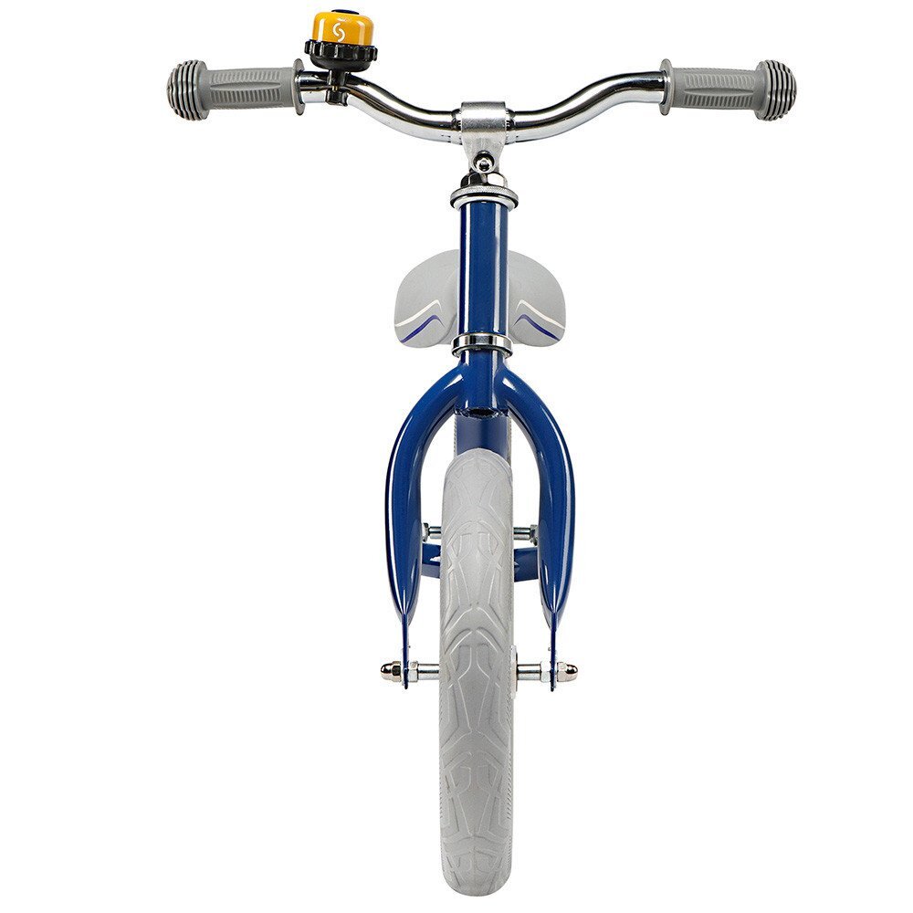 Skiddou Bicicleta fara pedale Nils Denim Bleumarin 12 inch cadru din aluminiu ultra-usoara scaun reglabil de la 33 la 39 cm roti spuma EVA+PU de la 2 ani include sonerie pentru bicicleta volan cu blocare prin rotire