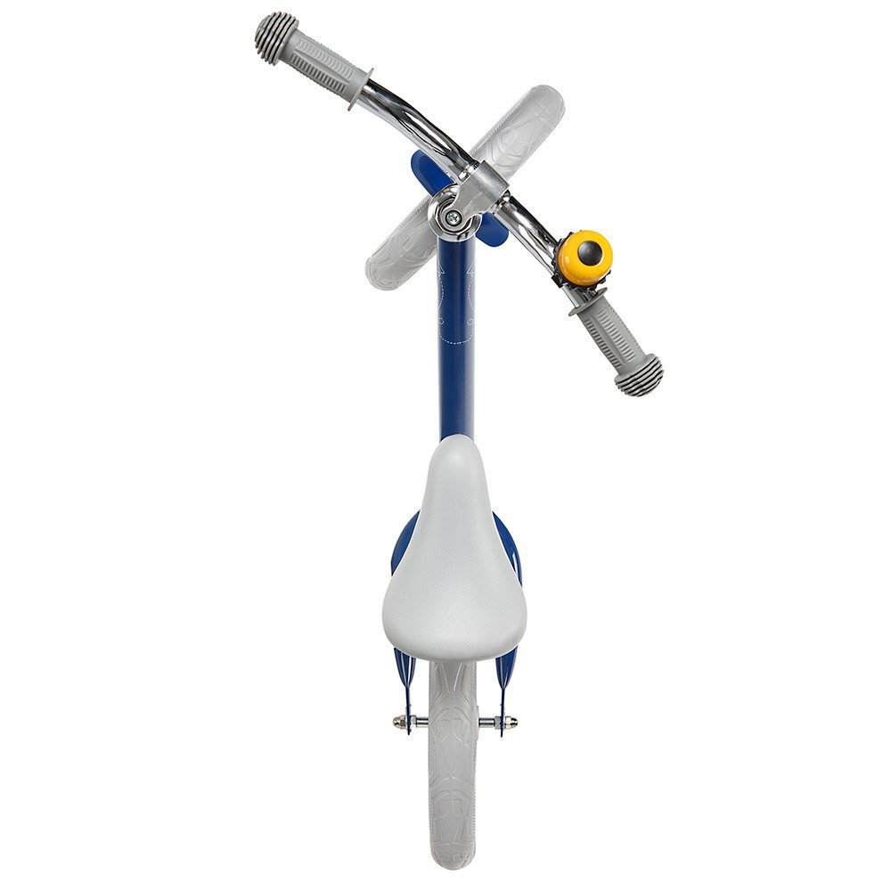 Skiddou Bicicleta fara pedale Nils Denim Bleumarin 12 inch cadru din aluminiu ultra-usoara scaun reglabil de la 33 la 39 cm roti spuma EVA+PU de la 2 ani include sonerie pentru bicicleta volan cu blocare prin rotire