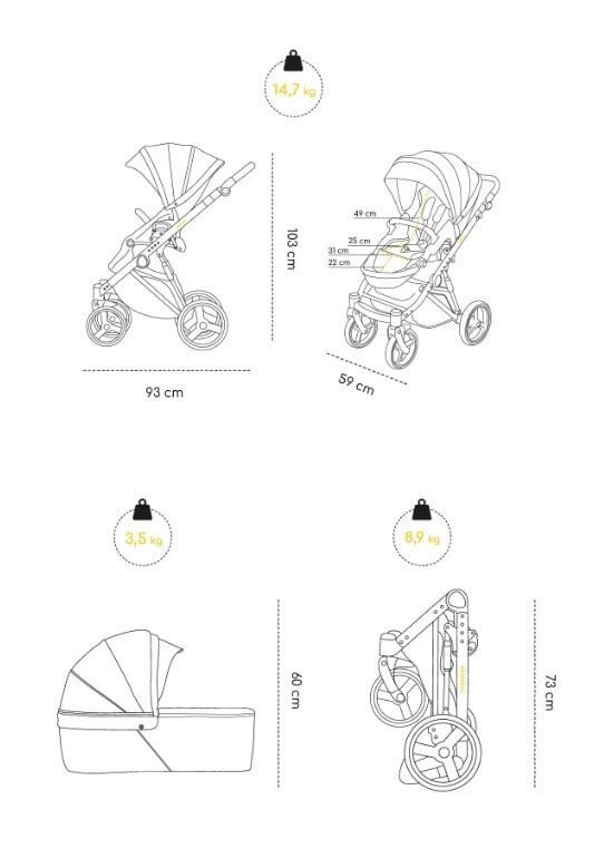 Skiddou Carucior 2 in 1 Oslo+ Normandic Dream Gri