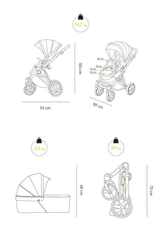 Skiddou Carucior 2 in 1 Oslo+ Vanilla delight Bej