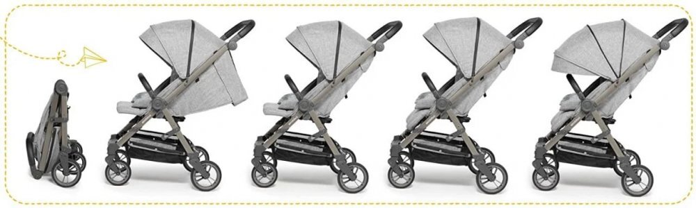 Skiddou Carucior sport pliabil Mell Normandic dream ultracompact pentru calatorii Gri deschis