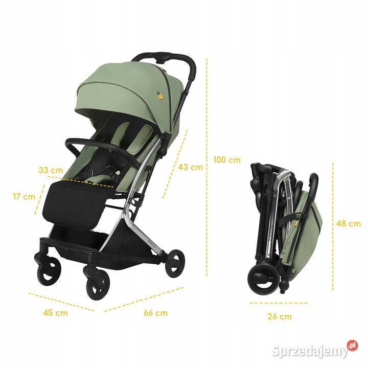 Skiddou Carucior sport pliabil ultracompact pentru calatorii Mikkeli Wild climber Verde