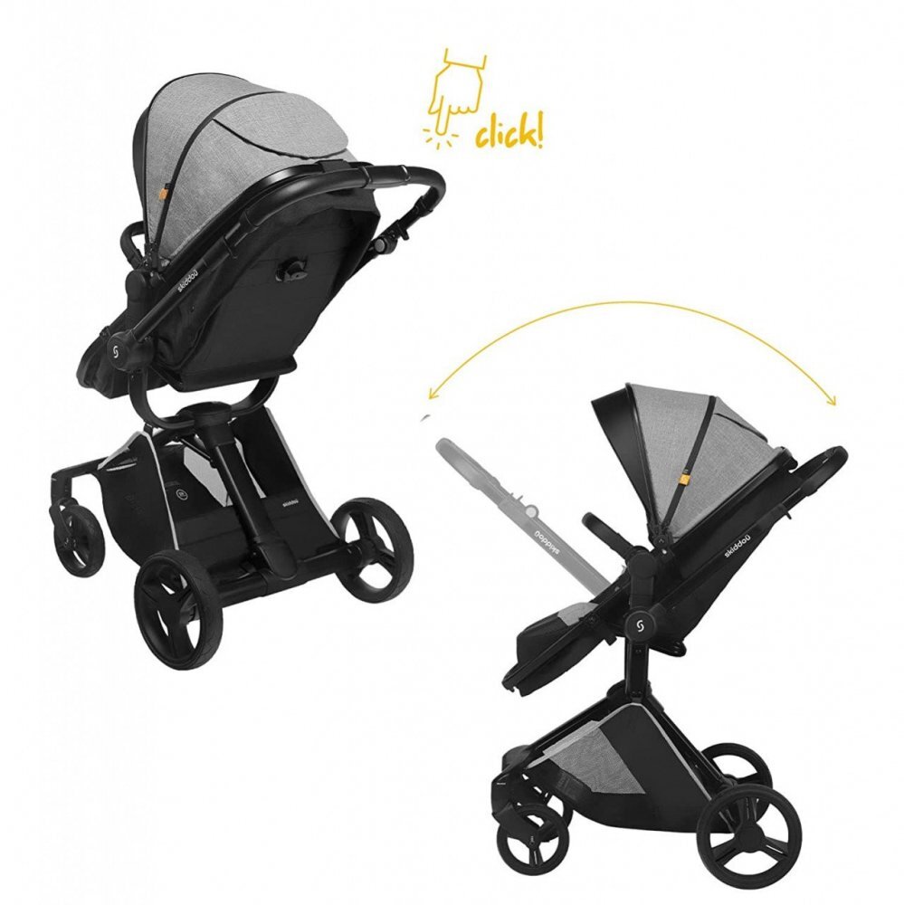 Skiddou Carucior transformabil 2 in 1 Nasjo Normandic Dream Gri