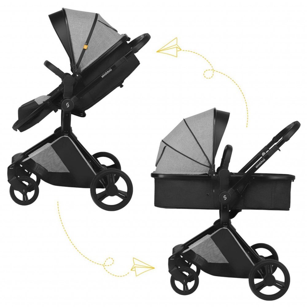 Skiddou Carucior transformabil 2 in 1 Nasjo Normandic Dream Gri