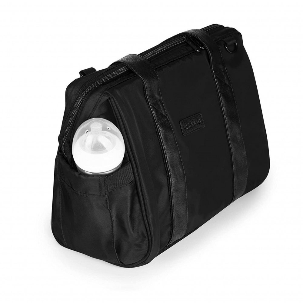 Skiddou Geanta multifunctionala pentru parinti Inger Onyz Leather Negru