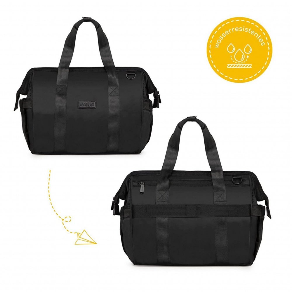 Skiddou Geanta multifunctionala pentru parinti Inger Onyz Leather Negru