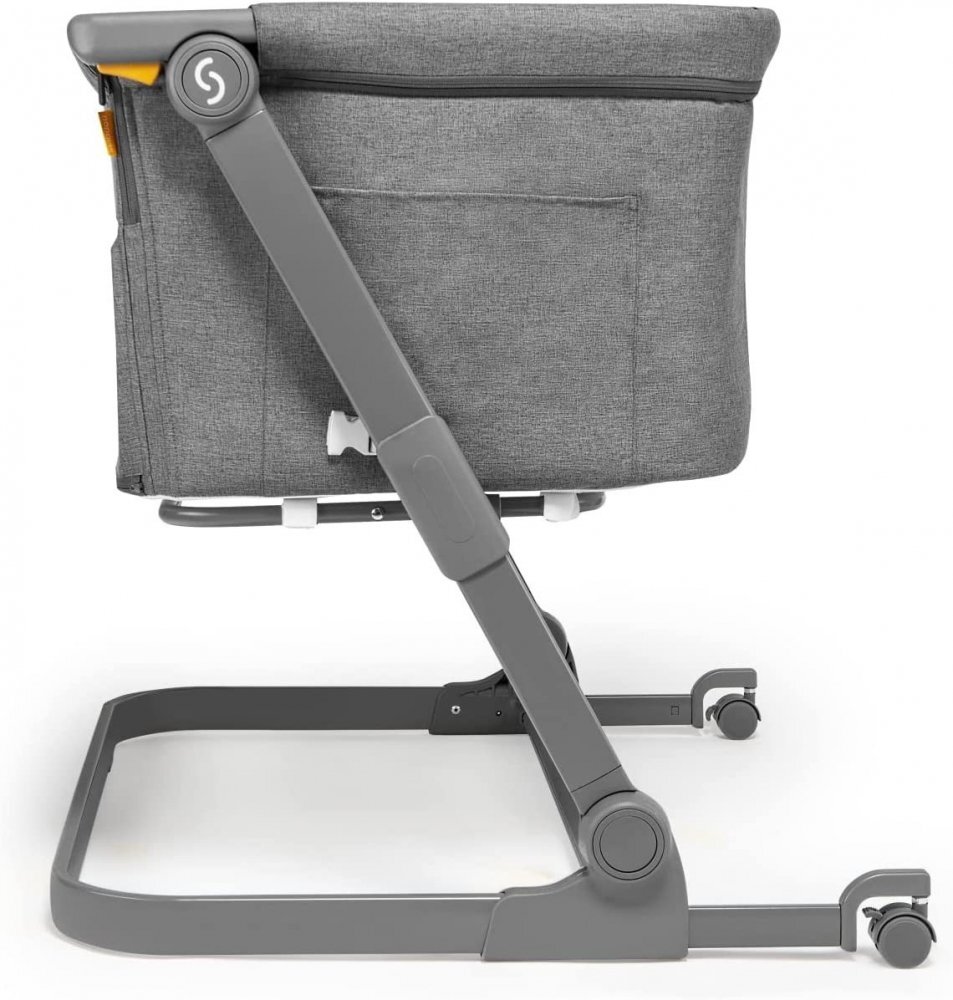 Skiddou Patut 3 in 1 co-sleeping Natt Evening Dream Gri inchis reglabil pe inaltime laterala culisanta husa detasabila