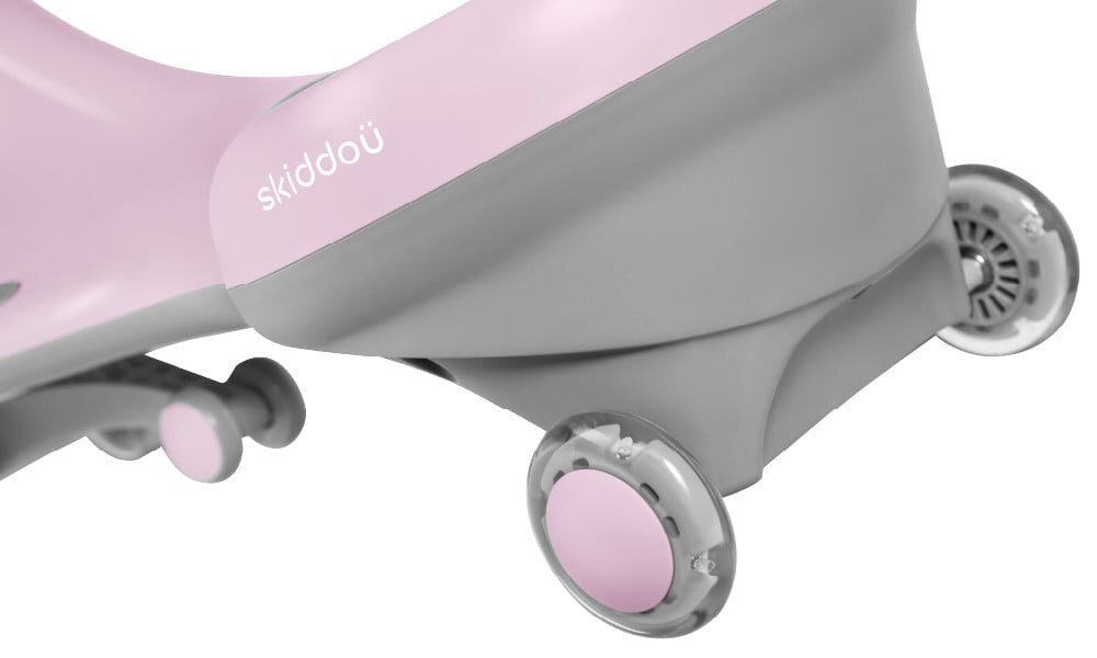 Skiddou PlasmaCar copii fara pedale gravitationala Bjorg Keep Pink roz cu roti din spuma PU recomandata copiilor de la 3 ani cu o greutate maxima de 50 kg