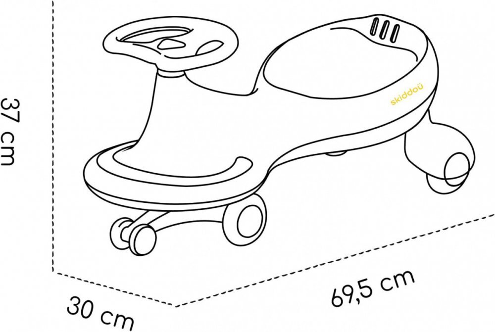 Skiddou PlasmaCar copii fara pedale gravitationala Bjorg Sky High Bleu cu roti din spuma PU recomandata copiilor de la 3 ani cu o greutate maxima de 50 kg