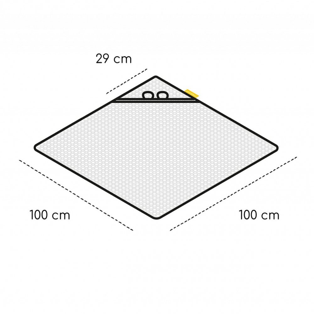 Skiddou Prosop nou nascut Skumi cu gluga cu urechiuse 100x100cm alb