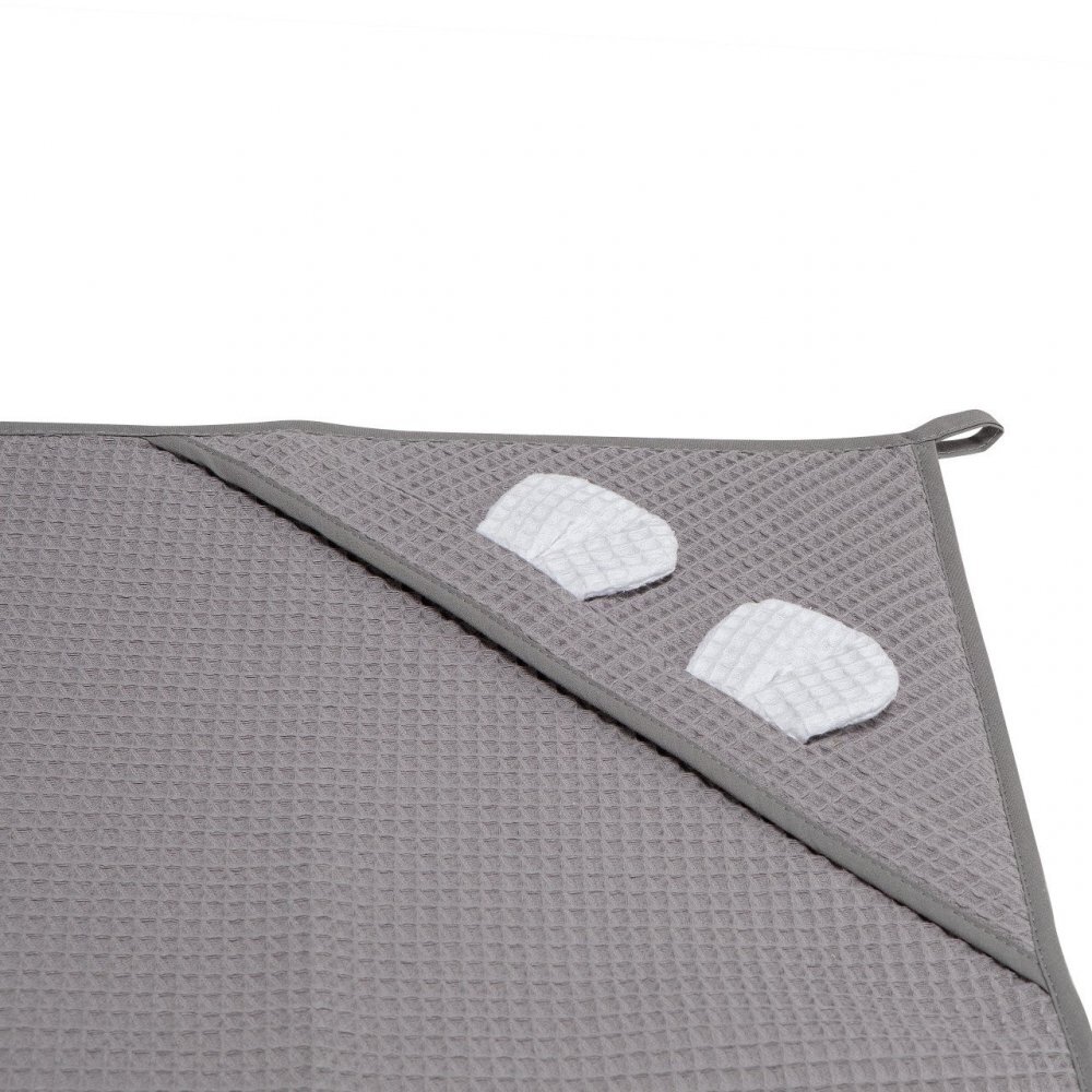 Skiddou Prosop nou nascut Skumi cu gluga cu urechiuse 100x100cm gri inchis