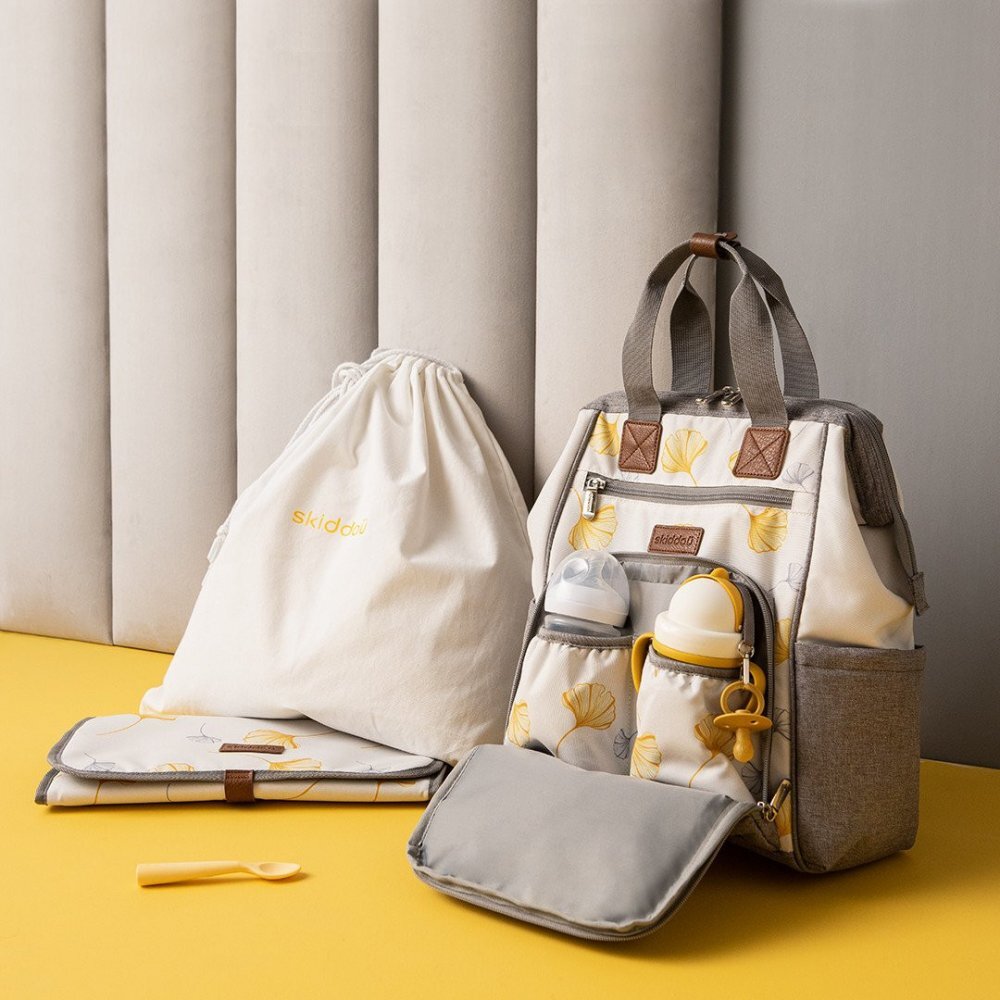 Skiddou Rucsac multifunctional mamici Astrid Vanilla delight Galben