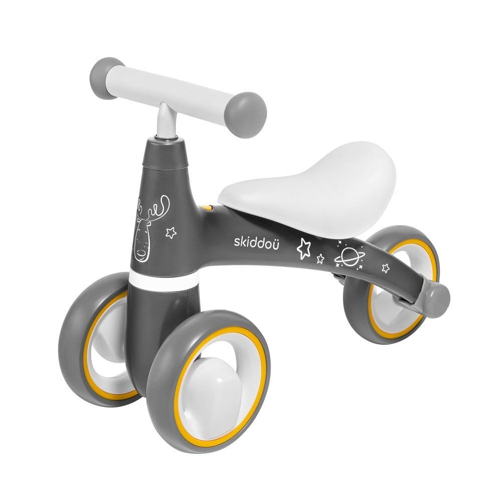 Skiddou Tricicleta pentru copii fara pedale Berit Ride-On Evening Shadow Gri actionata cu picioarele recomandata copiilor de la 1 an pana la 3 ani cu roti din spuma EVA