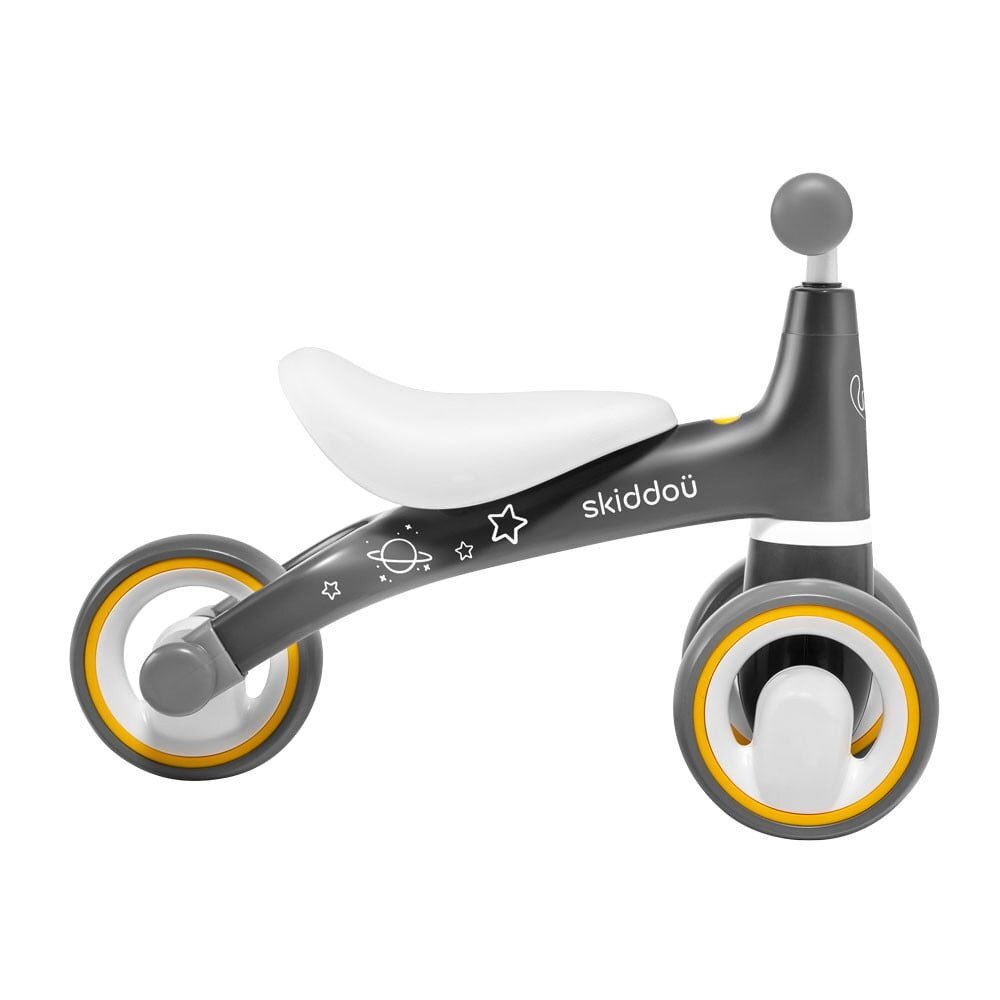 Skiddou Tricicleta pentru copii fara pedale Berit Ride-On Evening Shadow Gri actionata cu picioarele recomandata copiilor de la 1 an pana la 3 ani cu roti din spuma EVA