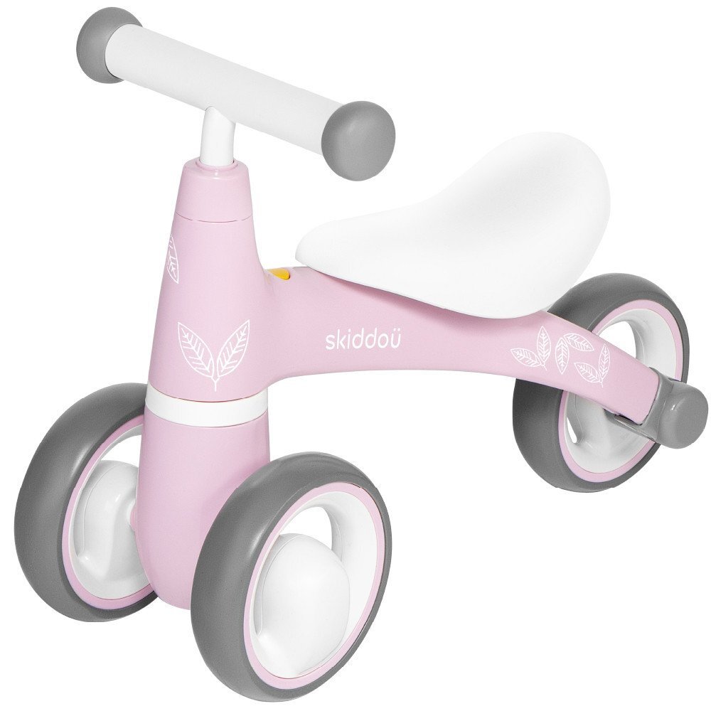 Skiddou Tricicleta pentru copii fara pedale Berit Ride-On Keep Pink actionata cu picioarele recomandata copiilor de la 1 an pana la 3 ani cu roti din spuma EVA