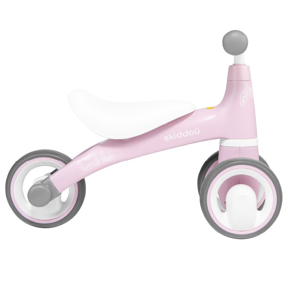 Skiddou Tricicleta pentru copii fara pedale Berit Ride-On Keep Pink actionata cu picioarele recomandata copiilor de la 1 an pana la 3 ani cu roti din spuma EVA