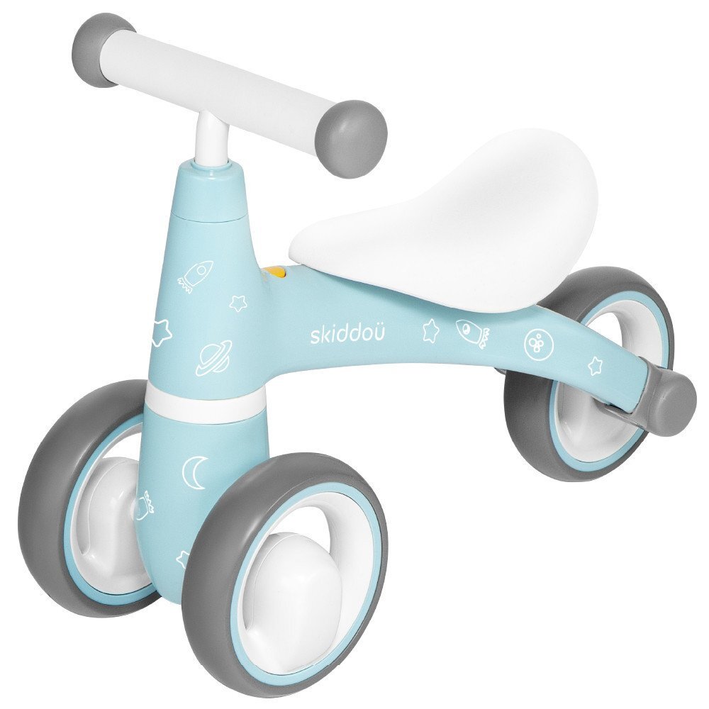 Skiddou Tricicleta pentru copii fara pedale Berit Ride-On Sky High Bleu actionata cu picioarele recomandata copiilor de la 1 an pana la 3 ani cu roti din spuma EVA