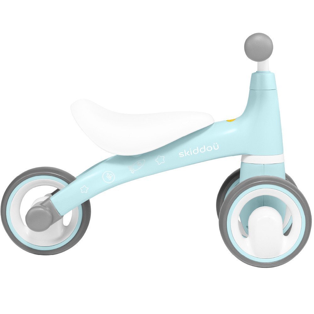 Skiddou Tricicleta pentru copii fara pedale Berit Ride-On Sky High Bleu actionata cu picioarele recomandata copiilor de la 1 an pana la 3 ani cu roti din spuma EVA