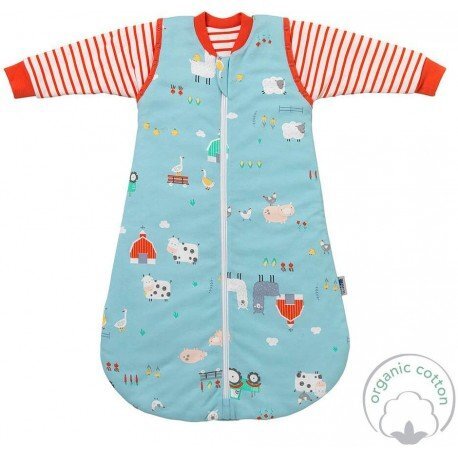 Slumbersac Sac de dormit cu maneca lunga detasabila Farmyard 90 cm 2.5 Tog
