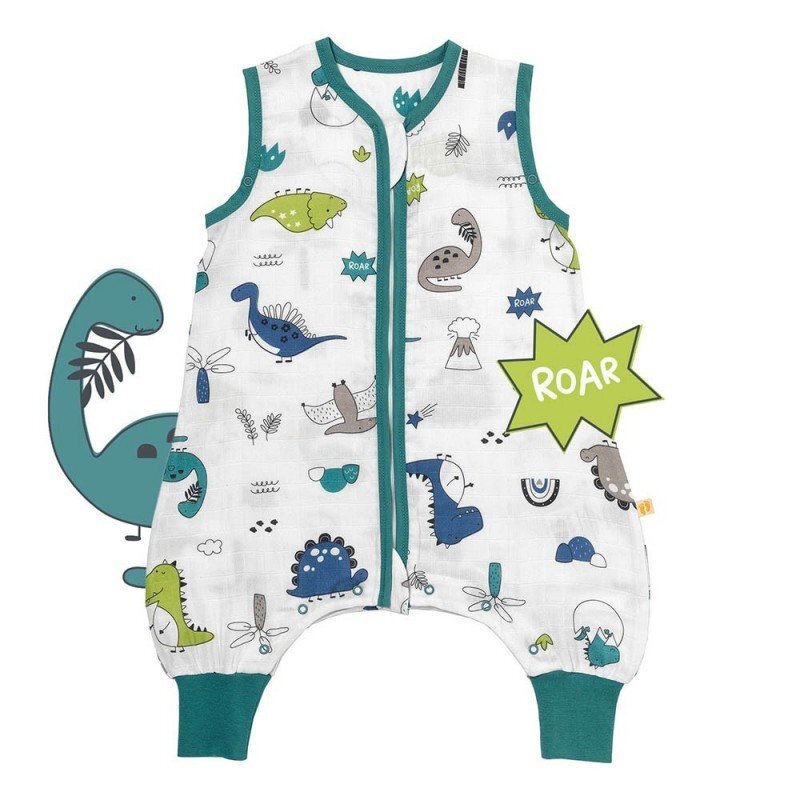 Slumbersac Sac de dormit cu picioruse Bamboo Dinosaur 80 cm 0.5 Tog