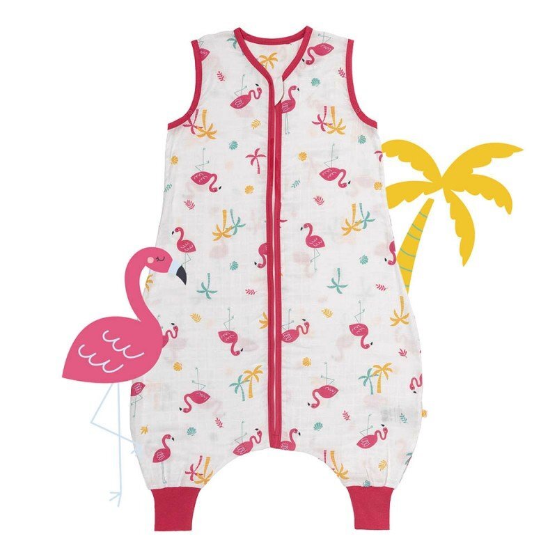 Slumbersac Sac de dormit cu picioruse Bamboo Flamingo 100 cm 0.5 Tog