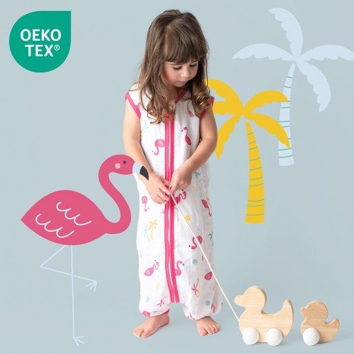 Slumbersac Sac de dormit cu picioruse Bamboo Flamingo 60 cm 0.5 Tog