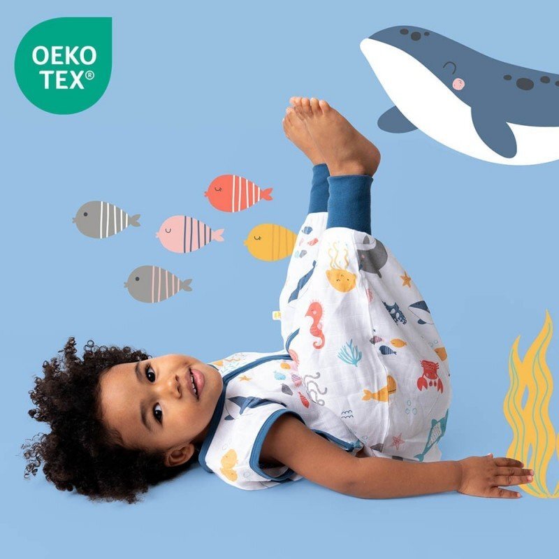 Slumbersac Sac de dormit cu picioruse Bamboo Under the Sea 70 cm 0.5 Tog