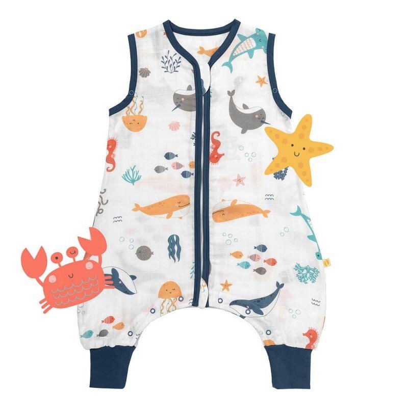 Slumbersac Sac de dormit cu picioruse Bamboo Under the Sea 70 cm 0.5 Tog