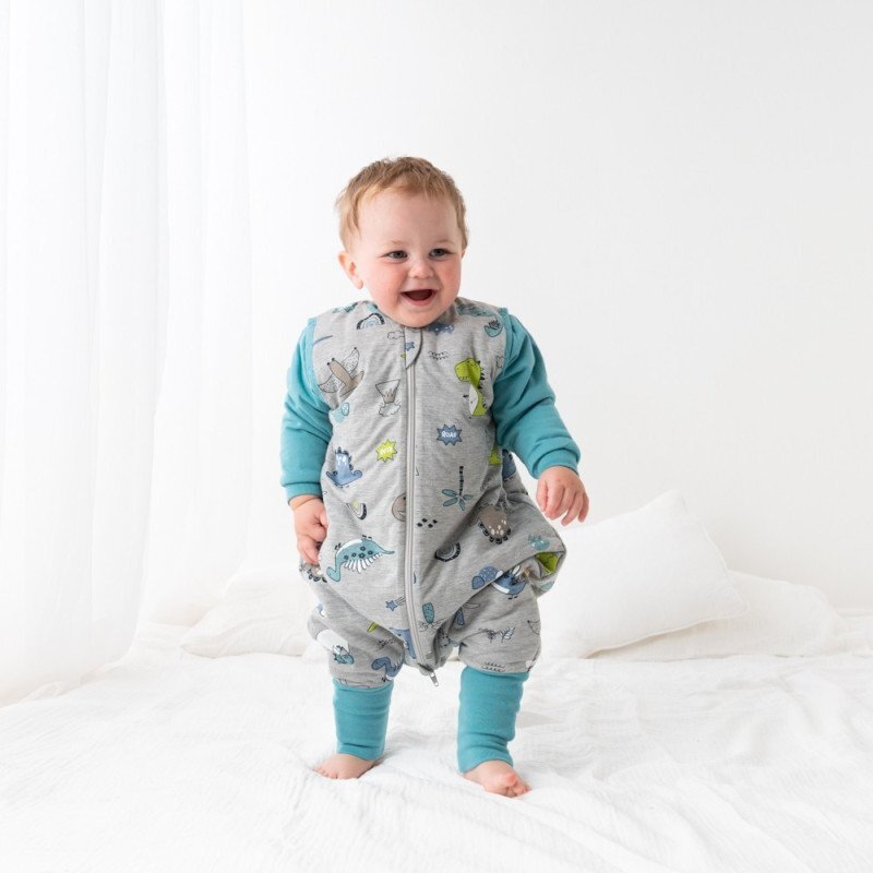 Slumbersac Sac de dormit cu picioruse si maneca lunga detasabila Dinosaur 60 cm + manseta 2.5 Tog