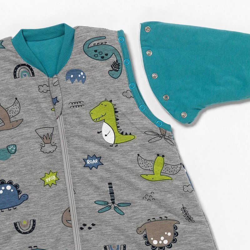 Slumbersac Sac de dormit cu picioruse si maneca lunga detasabila Dinosaur 60 cm + manseta 2.5 Tog