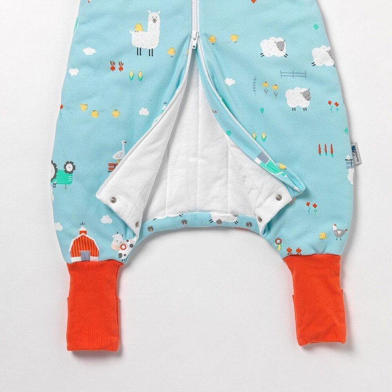 Slumbersac Sac de dormit cu picioruse si maneca lunga detasabila Farmyard 100 cm + manseta 2.5 Tog