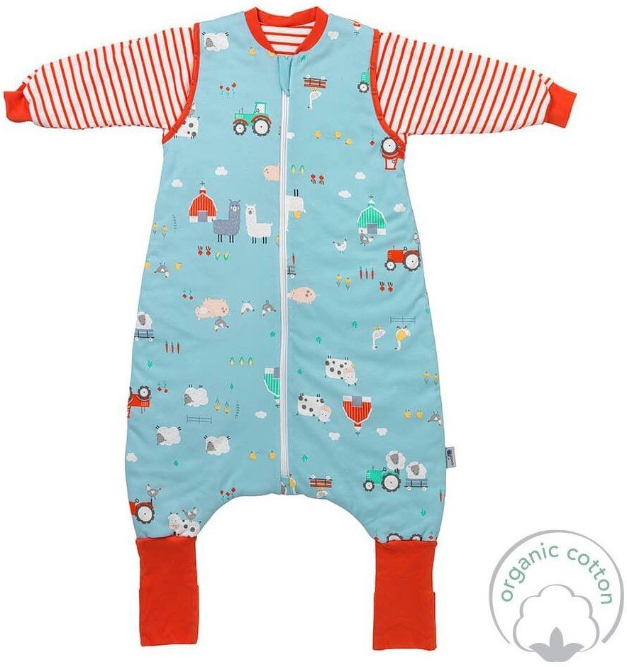 Slumbersac Sac de dormit cu picioruse si maneca lunga detasabila Farmyard 120 cm + manseta 2.5 Tog